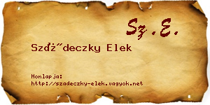 Szádeczky Elek névjegykártya